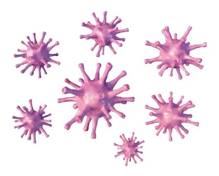 Virus cell infection. Microscopic view of floating virus cell Stock Illustration