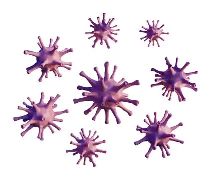 Virus cell infection. Microscopic view of floating virus cell Stock Illustration