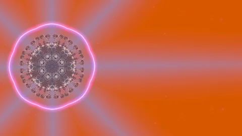 Virus cell inside a human body in a shining circle spinnnig and emitting a blue Stock Footage 124793301