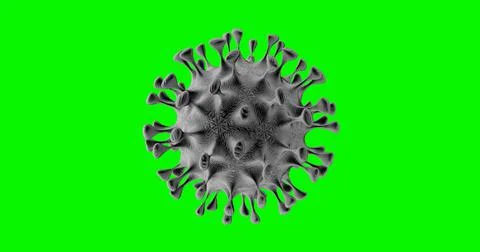 Virus cell isolated on a green screen. Stock Illustration
