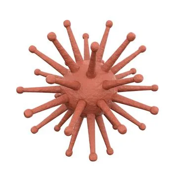 Virus cell in microscope. 3D rendering. Stock Illustration