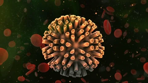 Virus cell related to herpes, polio and rabies Stock Footage