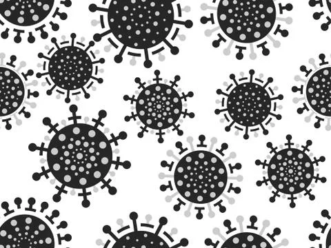 Virus cell seamless pattern, Coronavirus disease COVID-19. Pandemic of corona Stock Illustration