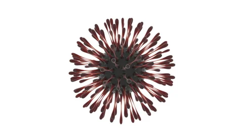 A virus cell sways on a white background. Close-up. The virus is very close. Video stock 128798470