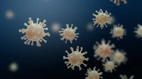 Virus cells. Coronavirus structure, 3D render. Video Loop Footage 1080p Video stock 131257815