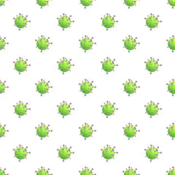 Virus cells forming seamless pattern on white background Stock Illustration