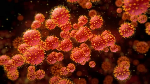 Virus cells. Germs allergy bacteria infectious micro pathogen organisms 4k Stock Footage 132262805