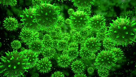 Virus cells. Germs allergy bacteria infectious micro pathogen organisms 4k Stock Footage 133634287