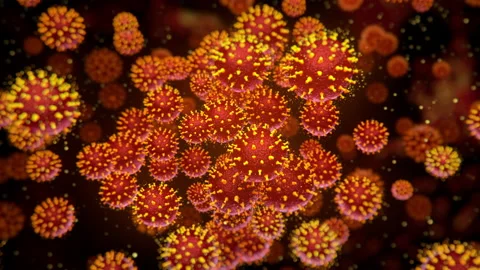 Virus cells. Germs allergy bacteria infectious micro pathogen organisms 4k Stock Footage 146311382