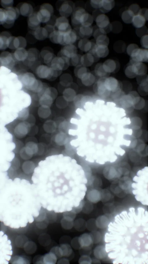Virus cells or bacterias under microscope Stock Footage 290979639