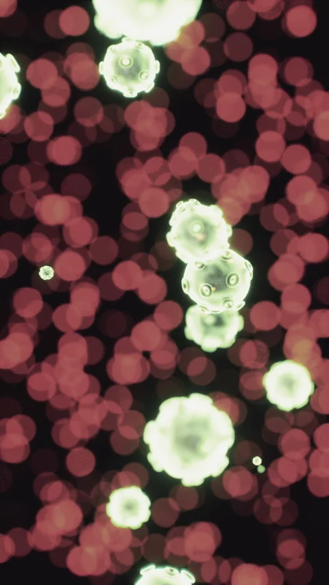 Virus cells or bacterias under microscope Stock Footage 290979722