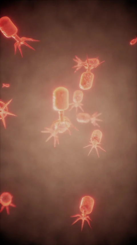 Virus cells or bacterias under microscope Stock Footage 292843986