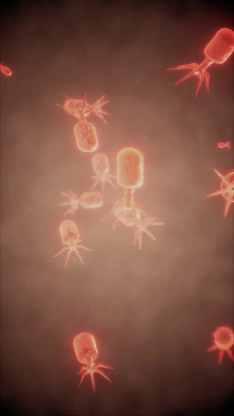 Virus cells or bacterias under microscope Stock Footage 309621595