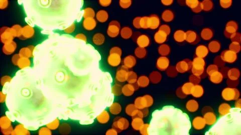 Virus cells or bacterias under microscope Illustrazione stock