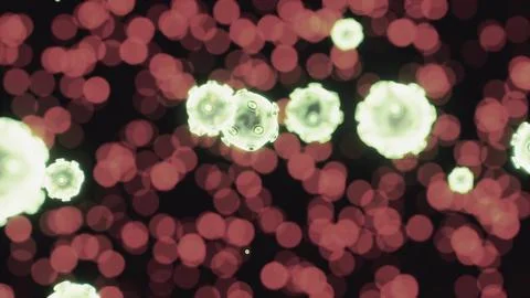 Virus cells or bacterias under microscope Stock Illustration