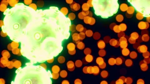 Virus cells or bacterias under microscope Stock Illustration