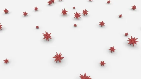 Virus cells. Red virus cells flip over and bounce against a white background. Video stock 127920113