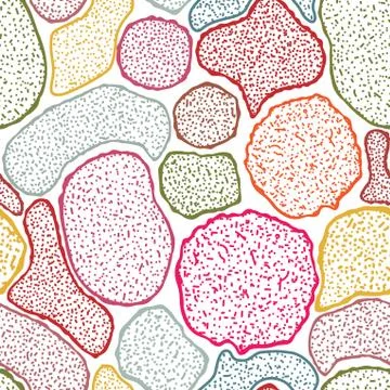 Virus cells seamless texture, microbes endless texture Stock Illustration