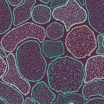 Virus cells seamless texture, microbes endless texture Illustrazione stock