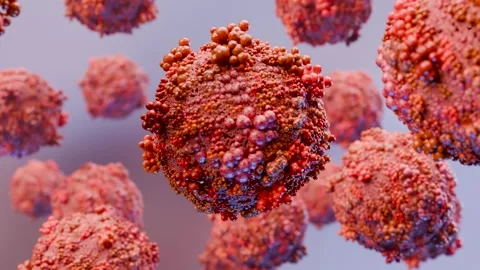 Virus Cells under microscope, Microbiome and Bacteria illness, Protein structure Stock Footage 279503545