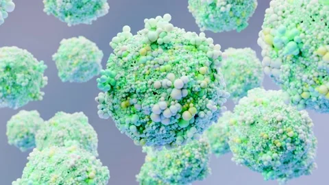 Virus Cells under microscope, Microbiome and Bacteria illness, Protein structure Stock Footage 279837803