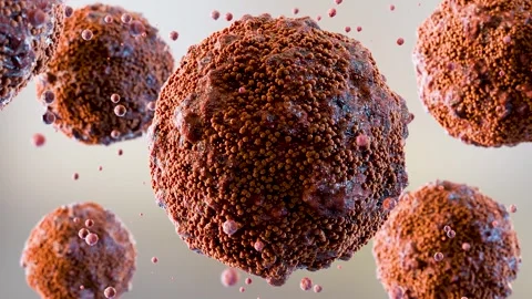 Virus Cells under microscope, Microbiome and Bacteria illness Stock Footage 314207563