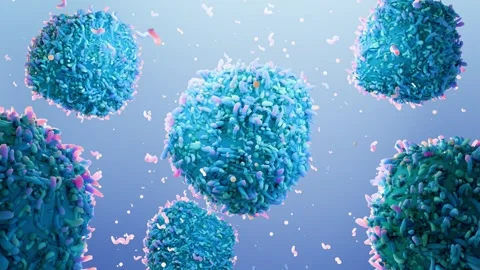 Virus Cells under microscope, Microbiome and Bacteria illness, Protein structure Stock Footage 315214084