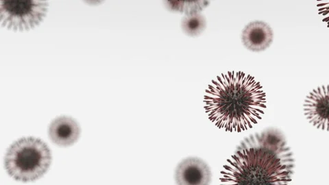 Virus cells on a white background sway calmly. No one will notice the danger Stock Footage 128798650