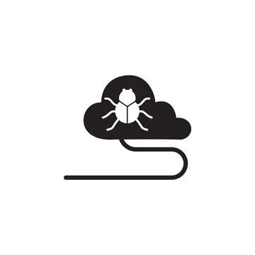 Virus in the cloud icon. Elements of cyber security icon. Premium quality Stock Illustration