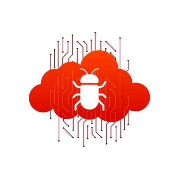 Virus cloud. Searching virus. Microbe icon. Cyber secure 库存插图