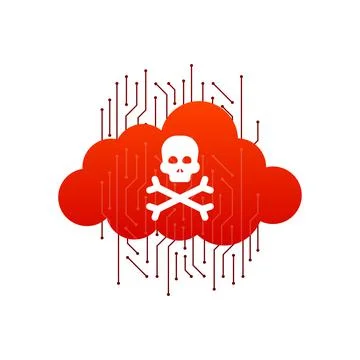Virus cloud. Searching virus. Microbe icon. Cyber secure Stock Illustration