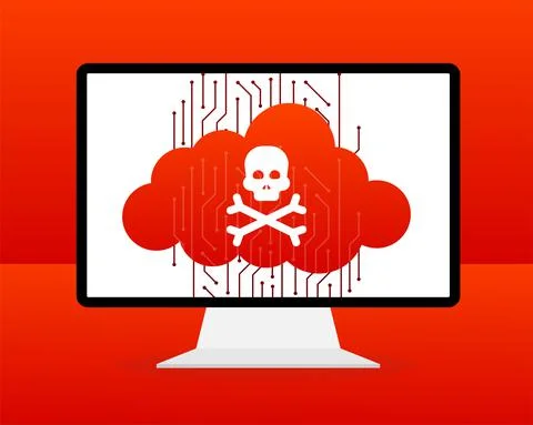 Virus cloud. Searching virus. Microbe icon. Cyber secure Illustrazione stock