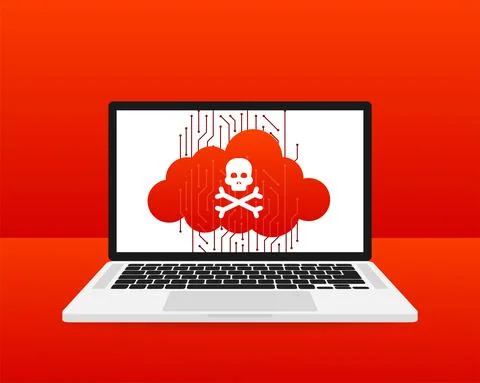 Virus cloud. Searching virus. Microbe icon. Cyber secure イラスト素材