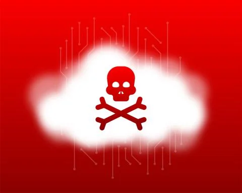 Virus cloud. Searching virus. Microbe icon Cyber secure Illustrazione stock