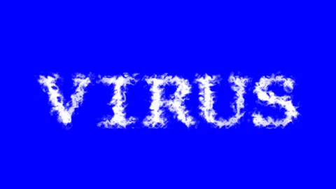 Virus cloud text effect blue isolated background Stock Footage 138721874