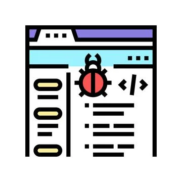 Virus coding development color icon vector illustration 库存插图