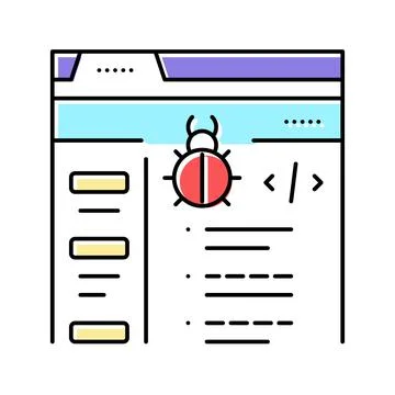 Virus coding development color icon vector illustration Stock Illustration