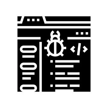 Virus coding development glyph icon vector illustration イラスト素材