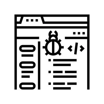 Virus coding development line icon vector illustration イラスト素材