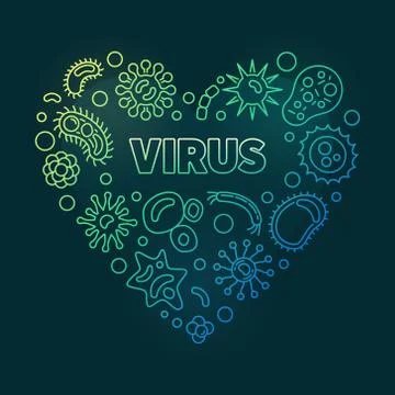 Virus colored Heart - vector concept colorful illustration Stock Illustration