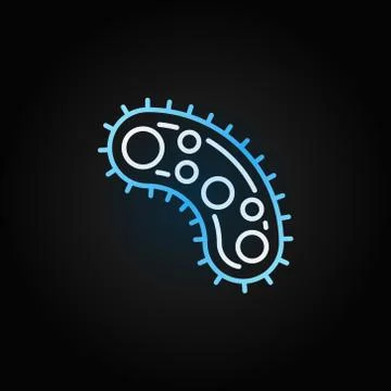 Virus colored icon. Vector Bacteria blue concept outline symbol 스톡 일러스트