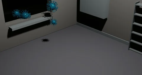 Virus come to dark room Stock Footage 127615573