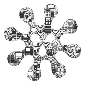 Virus Composition Icon for BigData and Computing Ilustração Stock