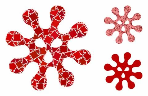 Virus Composition Icon of Unequal Elements 스톡 일러스트