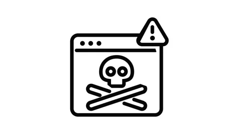 Virus computer danger icon animation Stock Footage 152626044