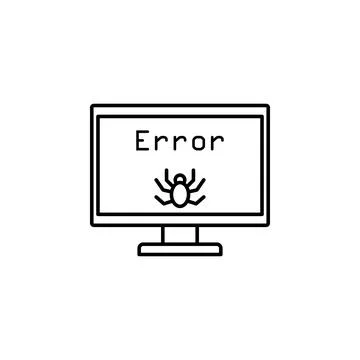 Virus in the computer icon. Element of crime and punishment icon for mobile Stock Illustration