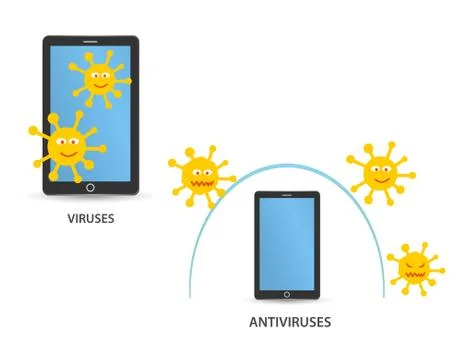 Virus computer illustration. Stock Illustration
