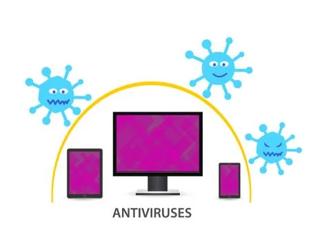 Virus computer illustration. Stock Illustration