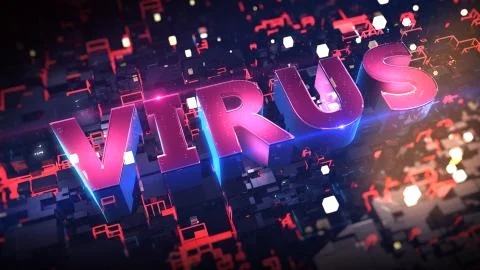 Virus at a computer or smart phone Stock Photos