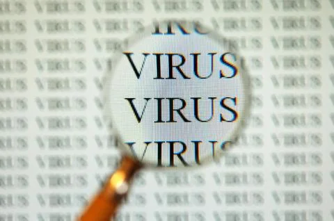 Virus on computer Stock Photos